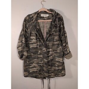 Sebby Hooded Jacket Lightweight Camo Cinch Waist Size XL full zip New